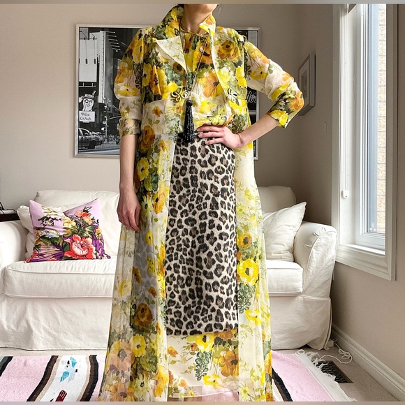 Vintage sheer floral maxi layering jacket - Picture 6 of 16
